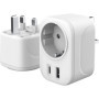 PAIDASHU Adaptateur Prise Anglaise UK Angleterre France Adaptateur de Voyage avec USB A & C 2.4A, Europe Francaise FR 2 Broches 