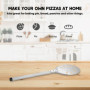 Honsdom Pelle à Pizza Ronde, Pelle Pizza Perforée 8 Pouces avec 40cm Manche en Amovible, pour Plaques à Pizza de Cuisine et Mais