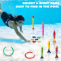 JOYIN 18 Pcs Jouets de Plongée Jouets de Natation Piscine Jeux de Piscine Jouet Anneaux Plongée sous-Marine Bâtons de Plongée et