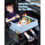 FAOKZE Plateau Voiture,Plateau de Siège de Voiture,Plateau Amovible,Plateau de Voyage pour Enfant,avec Cahier D'autocollants,de 
