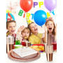 Vaisselle Jetable Anniversaire Pastel,130 Pièces Vaisselle Fête Rose Gold Vaisselle Jetable Decoration Anniversaire Set Comprend