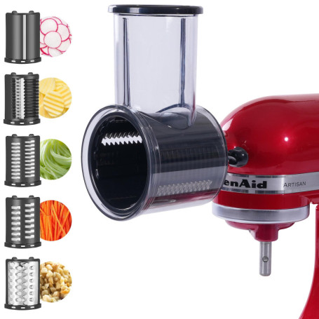 Trancheuse pour hachoir KitchenAid, hachoir à légumes, râpe à fromage, fruits, coupe-salade, accessoires avec 5 lames Gdrtwwh