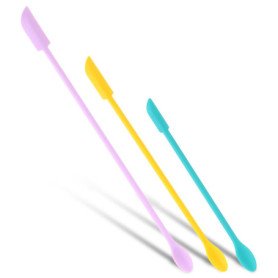 Mini spatule en silicone - Spatule de maquillage - Petites spatules en silicone - Convient pour pots de confiture, boîtes de cos