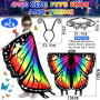 MOYKSRR Papillon Ailes pour Enfants, Cape Papillon avec Masque Papillon Bandeau, Papillon Enfant Ailes, Cape Papillon Déguisemen