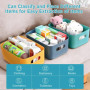 ZLPBAO 12pcs Panier de Rangement en Plastique, 2 Taille Panier de Rangement avec Poignées Bac Rangement Cuisine Caisse Organiseu