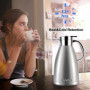 Luvan 1,8L Thermos,Pichet Isotherme Acier Inoxydable Cafetière Isolante 12h Chaud et 24h Froid Double Paroi Isolée sous Vide The