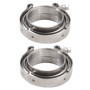 Bohaner Kit de colliers de serrage en V pour pot d'échappement de voiture - 2 colliers de serrage en V en acier inoxydable - 76 