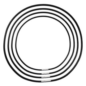Guyode 4 Pièces Cordon Collier Cuir pour Pendentif, Noir Collier Homme Femme avec Fermoir Acier Inoxydable, Ciré Chaine Homme en