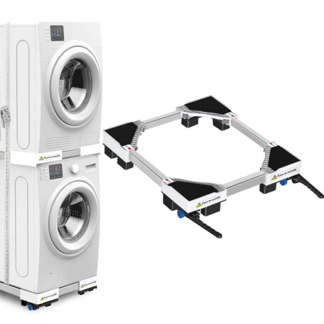 NIUXX Base universelle pour machine à laver - Fonction anti-vibration - Freins réglables - Taille réglable - Pour machines à lav
