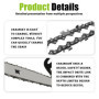 3 PCS Chaînes de Tronçonneuse pour Guide-Chaîne de 12" (30 cm), 45 Maillons d'Entraînement, 1,1mm Faible Rebond, Compatibles ave