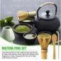 Lot de 4 fouets à matcha TOATELU (100 poils), fouet à matcha avec 2 cuillères à matcha, support pour la cérémonie du thé japonai