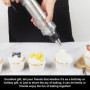 LEKEFETO Seringue à garnir professionnelle en acier inoxydable avec 6 douilles, seringue à gâteau, seringue à beignets, pour con