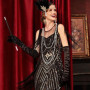 5 Pièces Accessoire Année 20 Femme, Accessoires Gatsby Costume Set, Accessoires Charleston Année 20, avec Flapper Bandeau, Gants