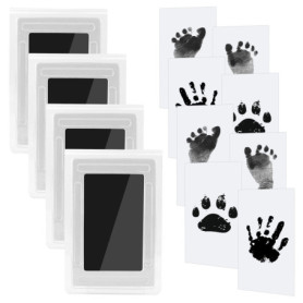 4pcs Kit Empreinte Pieds et Mains Bébé Enfant Empreinte Clean Touch Tampons Bébé Empreinte de Main Empreinte，Empreintes Bébé L'e