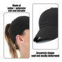 KRYMSON Casquette de Course Pour Femme - Noire, à Queue de Cheval Croisée en Maille, à Séchage Rapide, Réglable