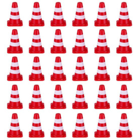 GTYHH Mini Cônes De Signalisation 30 Pièces, Modèles De Barrage Routier, Panneaux De Barrage Routier, Modèles Pédagogiques pour 