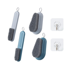 2 brosses à linge et 2 brosses de lavage pour chaussures avec 2 crochets adhésifs, brosse à ongles à poils durs, brosses ménagèr
