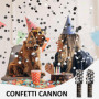 Lot de 6 canons à confettis, confettis biodégradables, adaptés pour les fêtes, Noël, mariages et autres fêtes