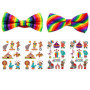 RELKLYU 2 Arcs De Clown Et 4 Autocollants De Tatouage Clown, Accessoires De Costumes De Clown, Accessoires De Costumes De Fête, 