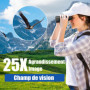 Jumelles 25X60 Jumelles Adultes Puissante étanches pour l'observation des Oiseaux Jumelles Adultes 60mm Grande Oculaire Antibuée