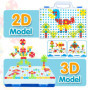 Wisplye Jouet Mosaique Enfant, 237 Pcs Jeu de Construction 3D Puzzle Bricolage Educatif, Créatif Jeux de Société Valise Avec Per