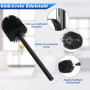 AIQII Porte-papier toilette en acier inoxydable avec brosse de toilette, noir poli, design moderne, 1 rouleau