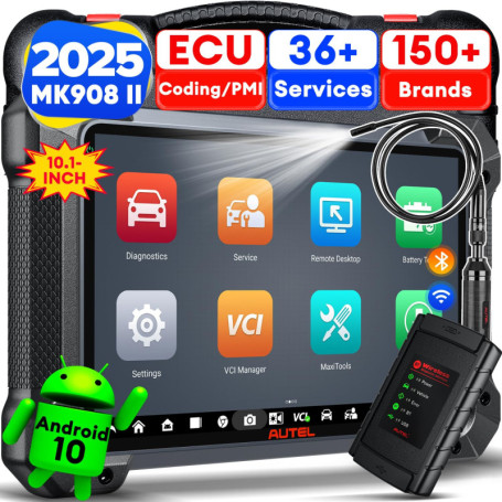 Autel MaxiCOM MK908 II Android 10 Outil de Diagnostic Professionnel (avec MV108S), 2025 Mise à Niveau de MK908 MK906 Pro MK906BT