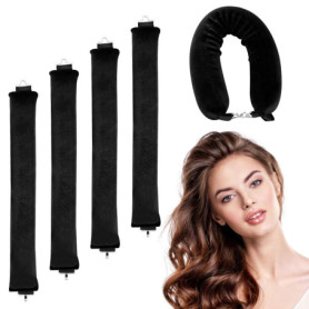 Lixiluxia 4 Pièces Bigoudis Cheveux, Boucle Sans Chaleur, Boudin Cheveux Boucles Overnight Blowout, Heatless Hair Curlers, Roule