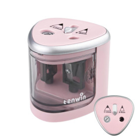 Gvolatee Taille Crayon Rose, Gros Diametre Electrique Professionnel Créatif, Taille-Crayon Électrique avec Reservoir Jouet, Tail