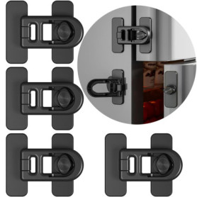 Oruiiju 4 Pack Serrure de porte de réfrigérateur de sécurité enfant，pour réfrigérateurs, congélateurs et armoires,utilisant un a