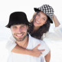 MengH-SHOP Chapeau de Seau Réversible Noir et Blanc Imprimé à Carreaux Chapeau de Pêcheur en Coton Unisexe Pliable Chapeau de So