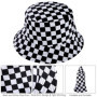 MengH-SHOP Chapeau de Seau Réversible Noir et Blanc Imprimé à Carreaux Chapeau de Pêcheur en Coton Unisexe Pliable Chapeau de So