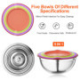 Newaner 5 pièces bols à mélanger, saladier bol à en acier inoxydable avec Coloré couvercle hermétique, 4.5L / 3.5L / 2.5L / 2L /