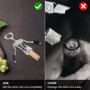 Gvolatee Tire-bouchon à ailettes avec vis en spirale,décapsuleur en alliage de zinc avec bouchon à vin et bec verseur, pour bouc