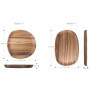 Lot de 4 plateaux de service ronds irréguliers en bois pour collations, fromage, apéritifs, desserts, sushis, fruits, salade, as