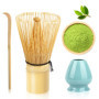 VMUTGA MA-01 Accessoire de Cérémonie du Matcha Japonais, Fouet Matcha en Bambou Naturel, Cuillère Traditionnelle, Cuillère à Thé