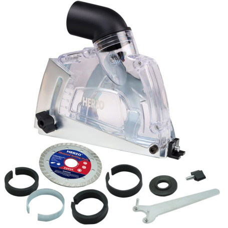 HERZO Capot de protection Avec Meuleuse Angulaire 115mm/125 mm rail de guidage