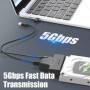 Quoranthexisora Cable SATA to USB Adaptateur SATA USB 3.0, Adaptateur pour SSD/HDD 2,5"/3.5“, UASP, Supporte 4TB, Alimentation 1