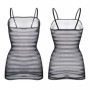 ROSVAJFY Résille Mini Robe Rayée Lingerie Femme, Sexy Transparente, Chemise de Nuit Maille Coquine Babydoll à Fines Bretelles Mo