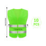 Hitopin Gilet de Sécurité, 10PCS Gilet de Sécurité Réfléchissant, Gilet Réfléchissant, Gilet De Sécurité Haute Visibilité, Gilet