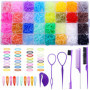 Lot de 2 000 petits élastiques à cheveux en caoutchouc avec 16 outils de coiffure, 32 couleurs, mini élastiques à cheveux pour f