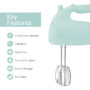 Elite Gourmet EHM003M Batteur à main électrique 5 vitesses, très puissant, avec 2 grands fouets en acier inoxydable, pour prépar