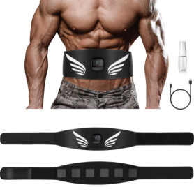 Profey Ceinture Abdominale Electrostimulation, EMS Electrostimulateur Musculaire avec 10 Modes 30 IntensitéS Et Affichage des Ca
