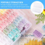 64 Grilles Diamond Painting Accessoires Boite de Rangement, Amovible en Plastique Broderie à Compartimen, 5D Diamant Outils de P