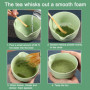 Matcha set – Matcha kit – Set de fouet matcha bambou – 4 pièces d'accessoires pour matcha avec cuillère à matcha et support en c
