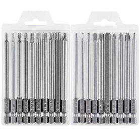 Embout de Tournevis Long 20pcs, YUHIAKE Embouts de Vissage Magnetique, Torx T8-T40, Hexagonal H2-H6, Phillips PH1 PH2, PZ PZ2, P