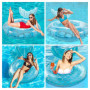 Fishtail Anneaux Bouee Piscine Adulte, 110cm Extra Large Bouée Piscine Anneau de Natation, Jouet Piscine Bouée Gonflable, Durabl
