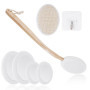 Applicateur Creme dos Ensemble de 7 Pièces Brosse dos Douche Long Manche Brosse de Bain Liquide Long Manche Applicateur Creme So