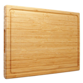 Extra Large XXXL Planche à découper en bambou 61 X 40.6 x 3.2cm, grand bloc de boucher en bois pour la dinde, la viande, les lég