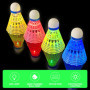 Lot de 12 volants de badminton à LED, 4 couleurs de lumière LED, volants lumineux pour la nuit, badminton, lumières LED, badmint